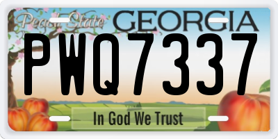 GA license plate PWQ7337