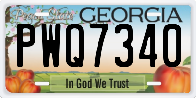 GA license plate PWQ7340