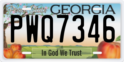 GA license plate PWQ7346