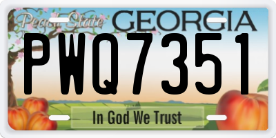 GA license plate PWQ7351