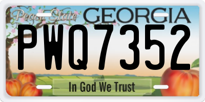 GA license plate PWQ7352
