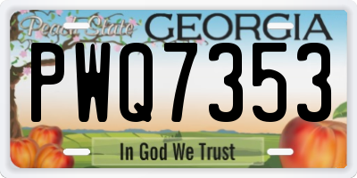GA license plate PWQ7353