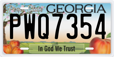 GA license plate PWQ7354
