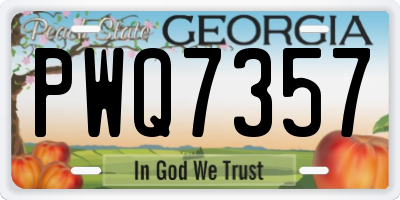 GA license plate PWQ7357