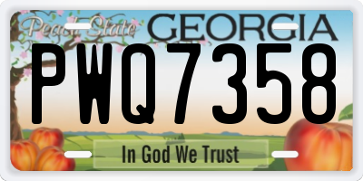 GA license plate PWQ7358