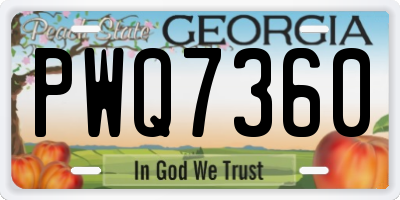 GA license plate PWQ7360