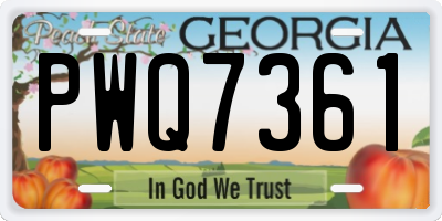 GA license plate PWQ7361