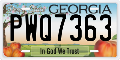 GA license plate PWQ7363