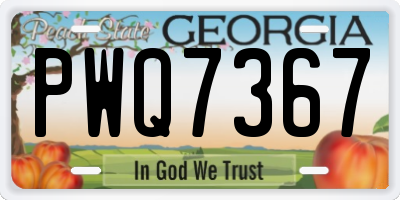 GA license plate PWQ7367
