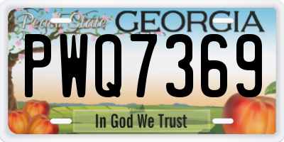 GA license plate PWQ7369