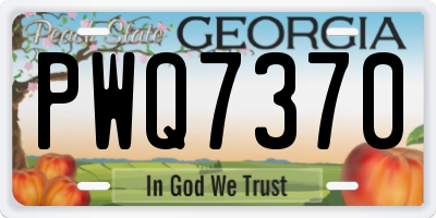 GA license plate PWQ7370