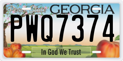 GA license plate PWQ7374
