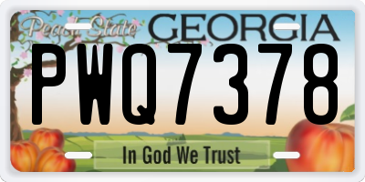 GA license plate PWQ7378