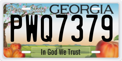 GA license plate PWQ7379
