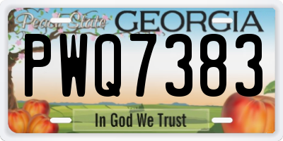GA license plate PWQ7383