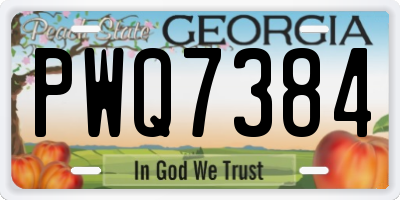 GA license plate PWQ7384