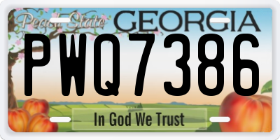 GA license plate PWQ7386