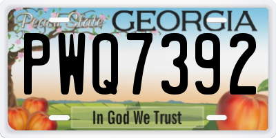 GA license plate PWQ7392