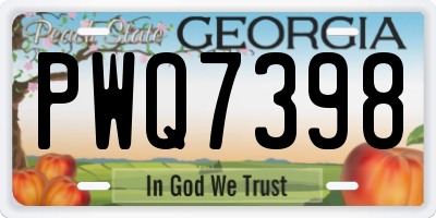 GA license plate PWQ7398