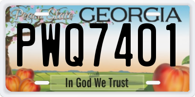 GA license plate PWQ7401