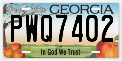 GA license plate PWQ7402