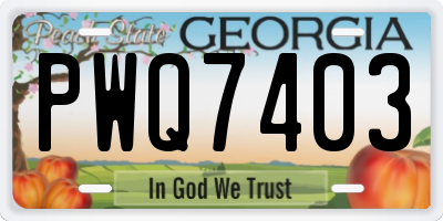 GA license plate PWQ7403
