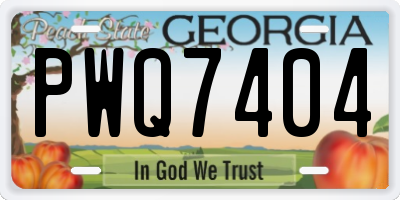 GA license plate PWQ7404