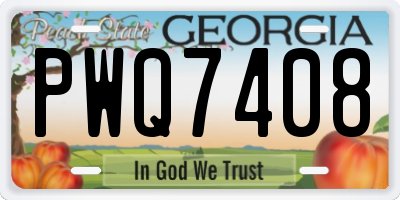 GA license plate PWQ7408