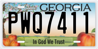 GA license plate PWQ7411