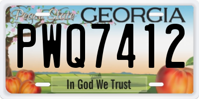 GA license plate PWQ7412
