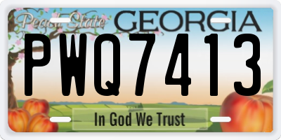 GA license plate PWQ7413
