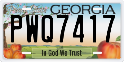 GA license plate PWQ7417
