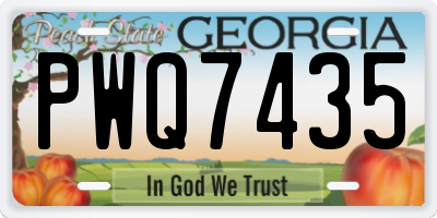 GA license plate PWQ7435