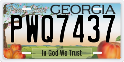 GA license plate PWQ7437