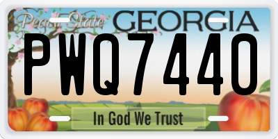GA license plate PWQ7440