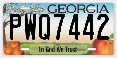 GA license plate PWQ7442