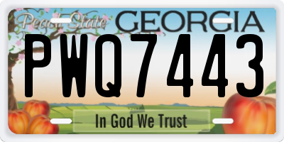 GA license plate PWQ7443