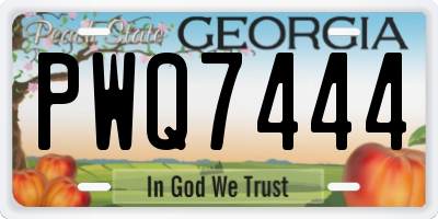 GA license plate PWQ7444