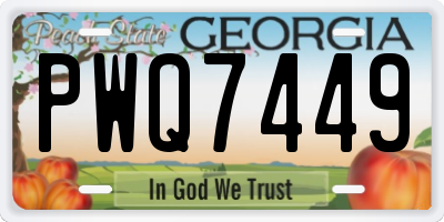 GA license plate PWQ7449