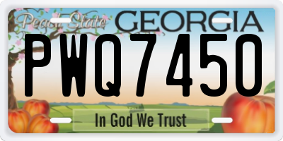 GA license plate PWQ7450