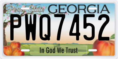 GA license plate PWQ7452