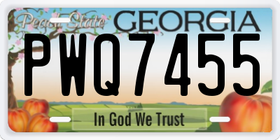 GA license plate PWQ7455