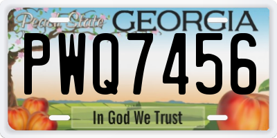 GA license plate PWQ7456