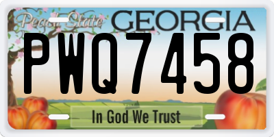 GA license plate PWQ7458