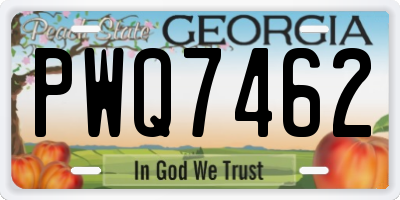 GA license plate PWQ7462
