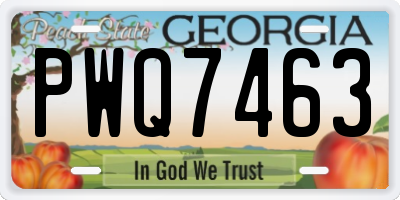 GA license plate PWQ7463