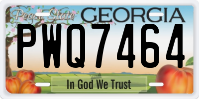 GA license plate PWQ7464