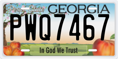 GA license plate PWQ7467