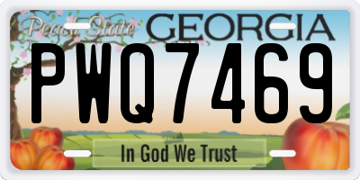 GA license plate PWQ7469