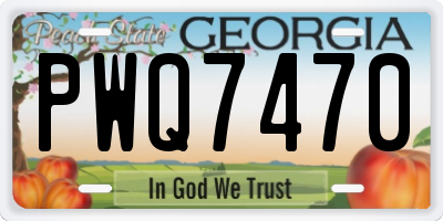 GA license plate PWQ7470
